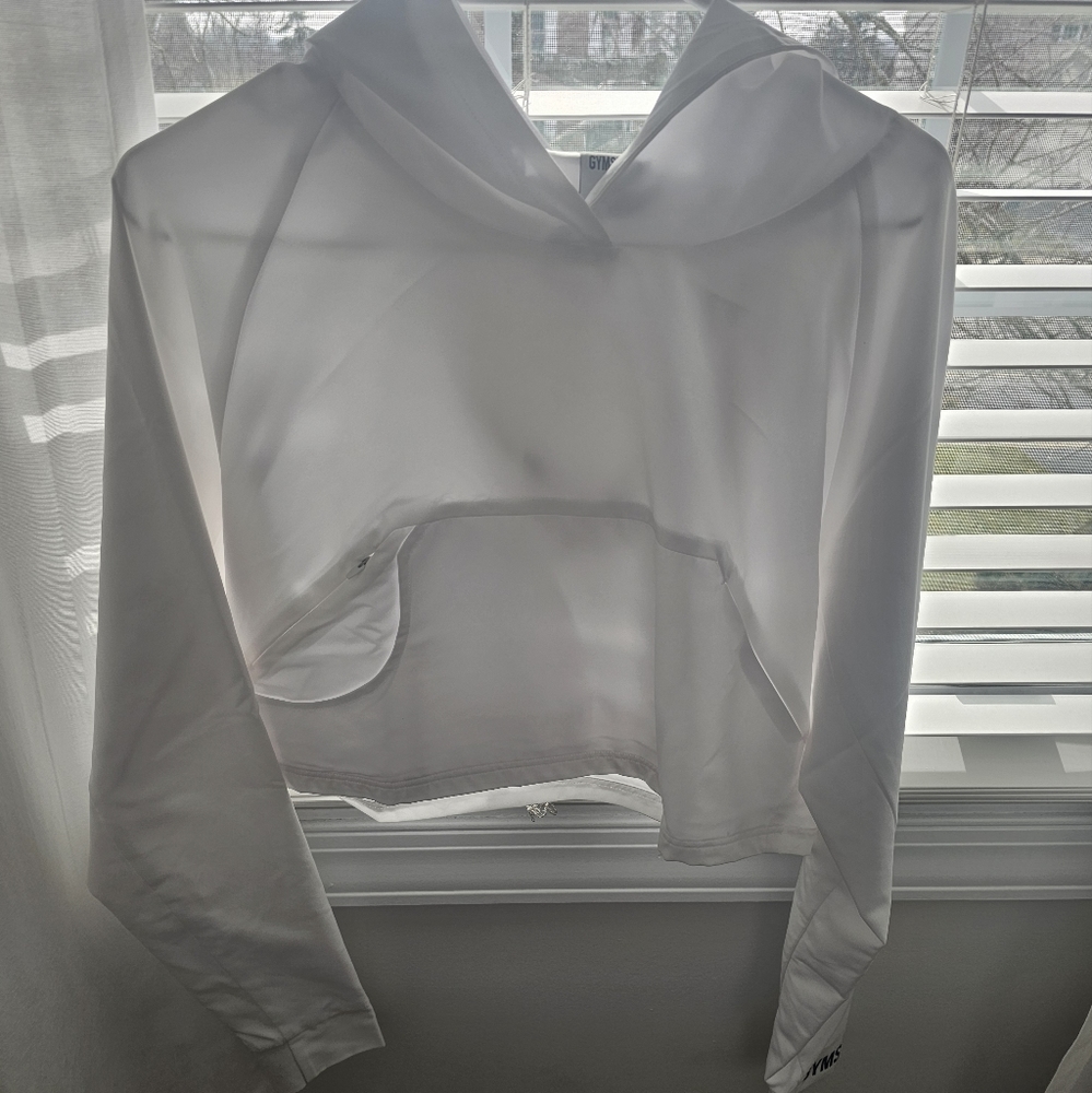 Gymshark windbreaker material cropped hoodie